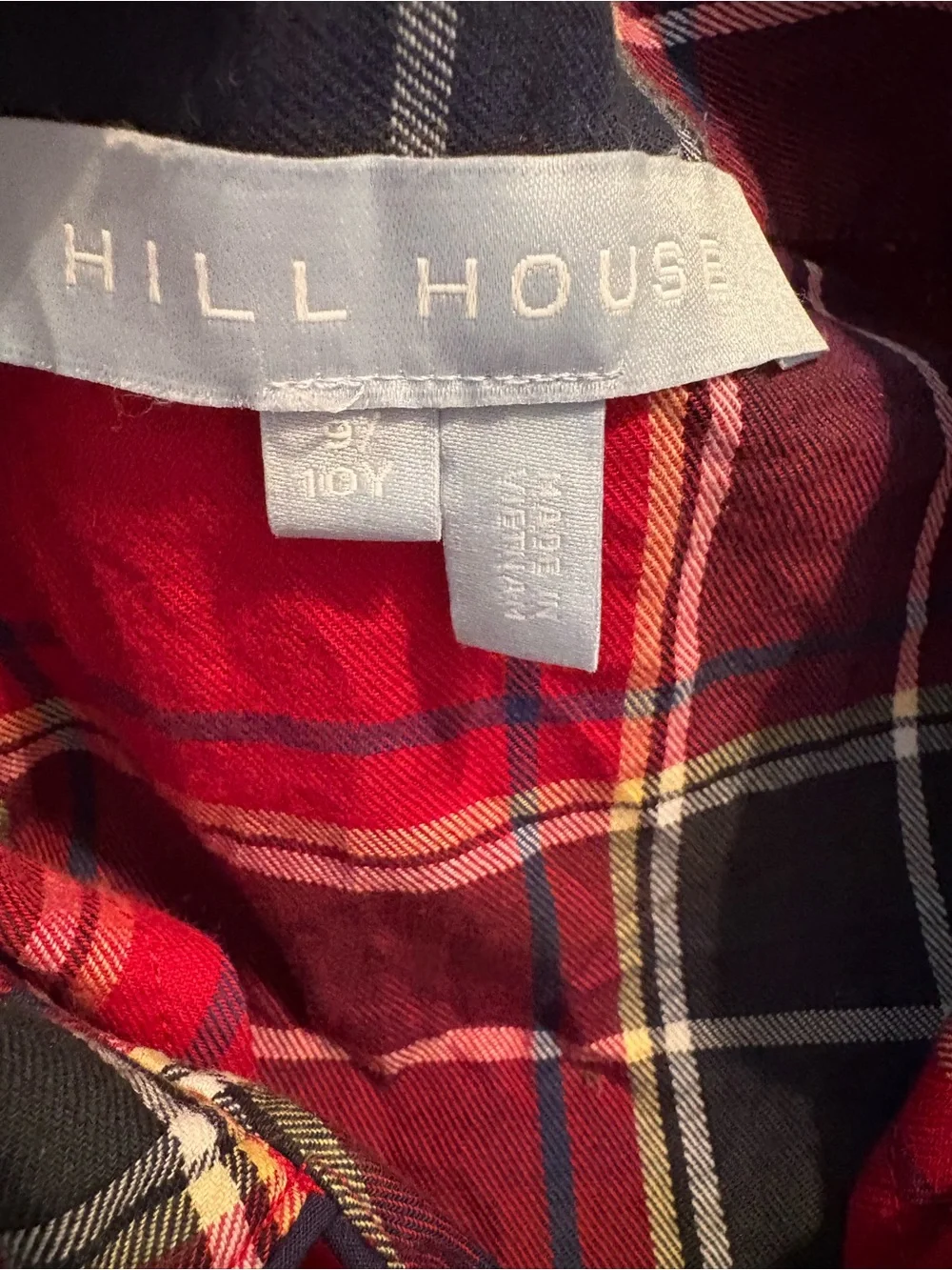 Hill House Red & Navy Plaid Kids Two-Piece Pajama Set